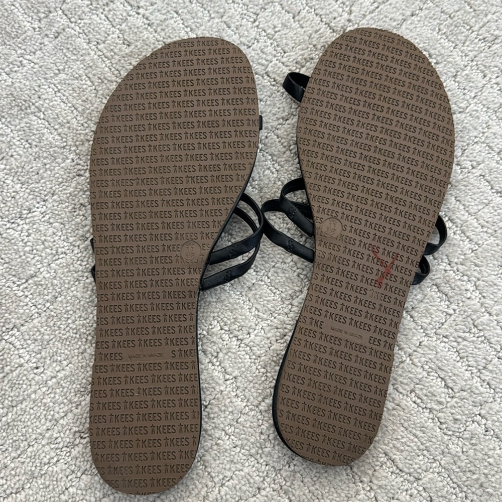 NWOT TKEES “Gemma” Sandals black slip on slide strappy - Picture 7 of 9